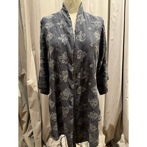 Johnny WS Embroidered Cupro Kimono Jacket M - Picture 1 of 7
